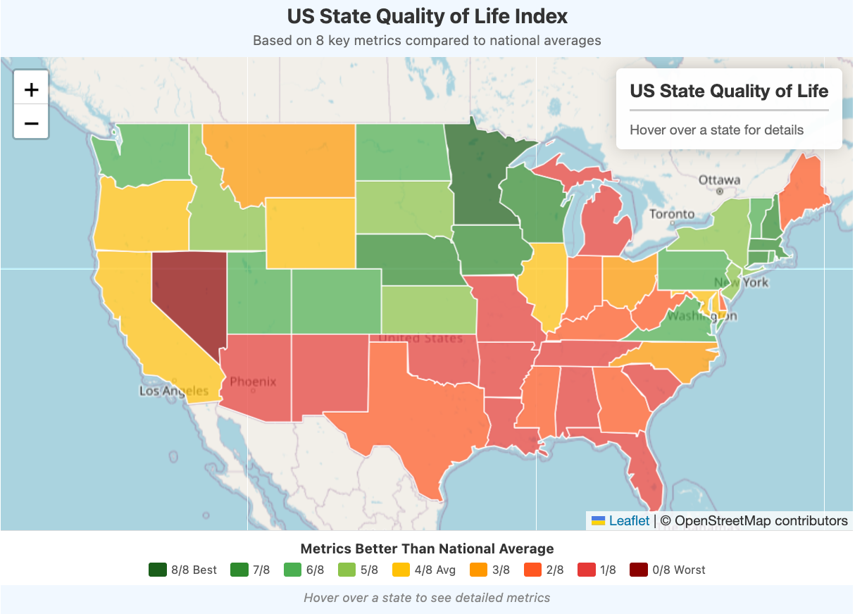 US State Quality Map